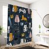 1pc Cartoon Cat Printed Waterproof Shower Curtain, Shower Partition Hanging Curtain with 12 Hooks for Easy Installation
