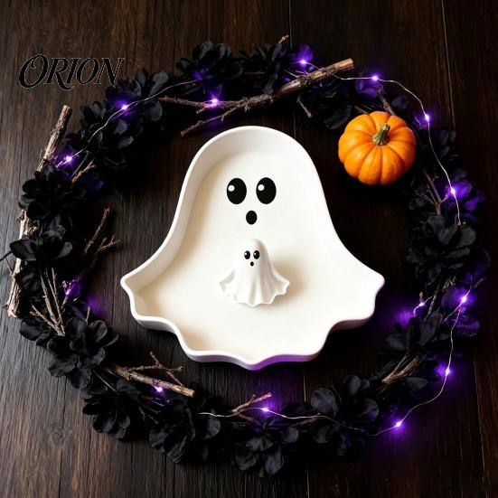 Multifunctional Key Tray Cute Ghost Tray, 3D Printed Halloween Shape Desktop Storage Dish, Small Item Organizer Jewelry Candy Tabletop Decor for Party