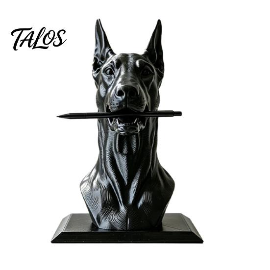Modern Home Office Organizer Doberman Dog Shape Pen Holder, Creative Plastic Stationery Organizer, Artistic Workstation 3D Print Desktop Decoration,