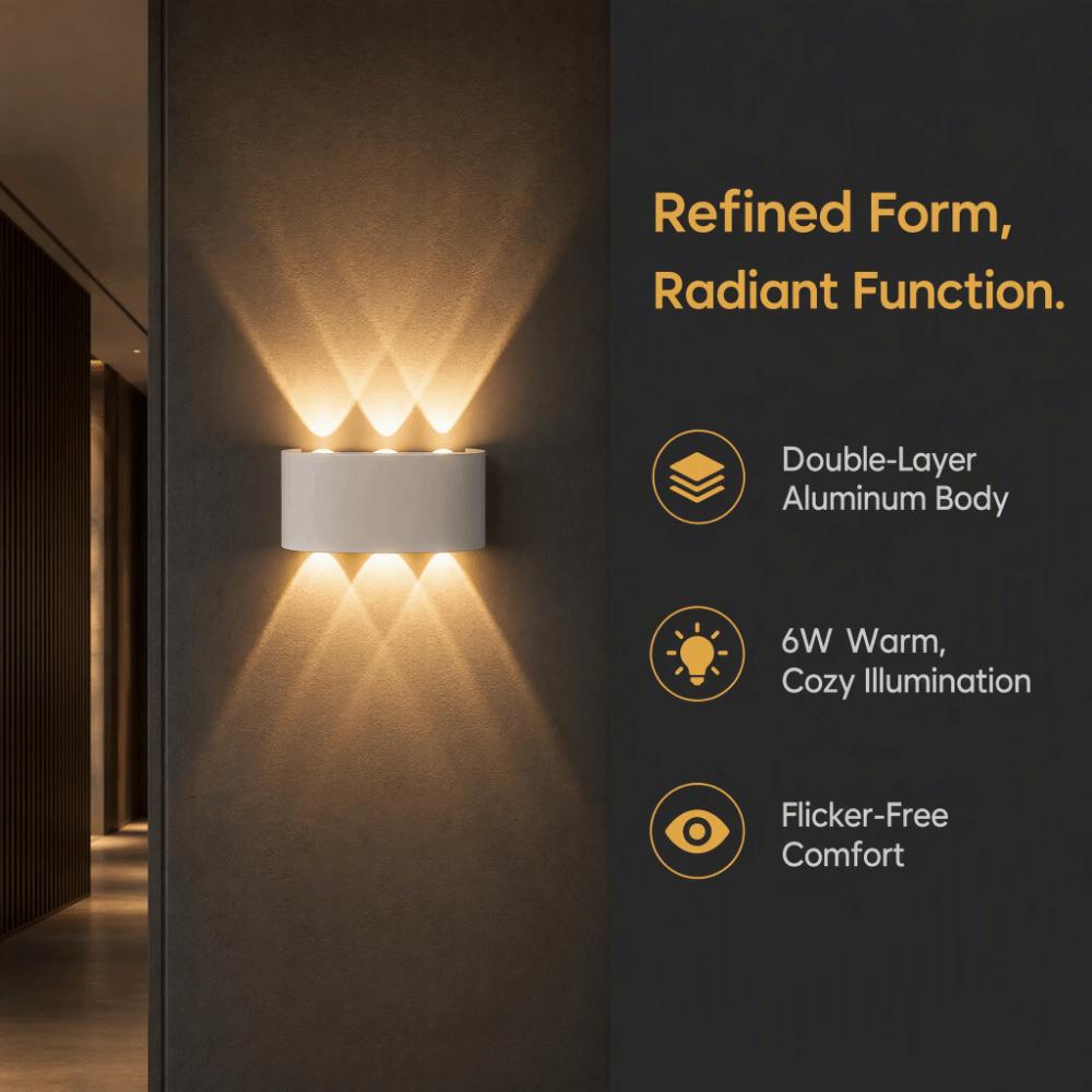 IP65 Waterproof Wall Sconce Lights 6W Wall Lamp Modern Up Down Wall Lights Bedroom
