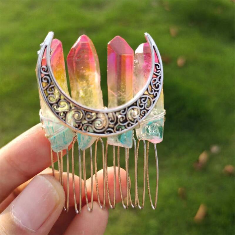 Handmade Crystal Crown Hair Comb – 10-Tooth European & American Style Hair Accessory