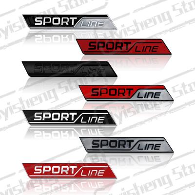 AAABV1 Metal Car Styling Sport Line Front Grille Sticker Badge Rear Trunk Body Emblem For VRS Octavia Rapid Kodiaq Karoq Superb