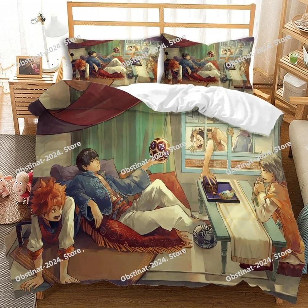 Haikyuu Bedding Set Volleyball Boys Print Bed Set With Pillowcase Bed Duvet Cover Soft Single Double Queen Super King Size