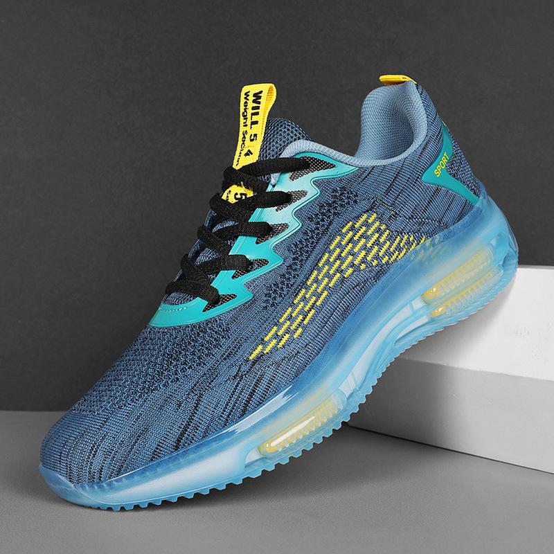 New autumn large size men's shoes breathable mesh sports style thick sole heightening street style running shoes