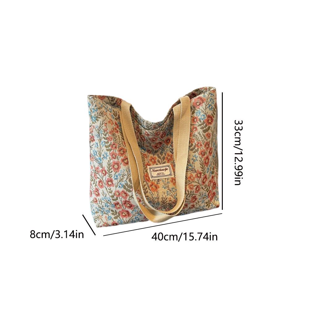 Blumentasche aus Canvas, vielseitige Einzel-Schulter-Handtasche, Instagram-Studententasche für Klassenmädchen A-DH