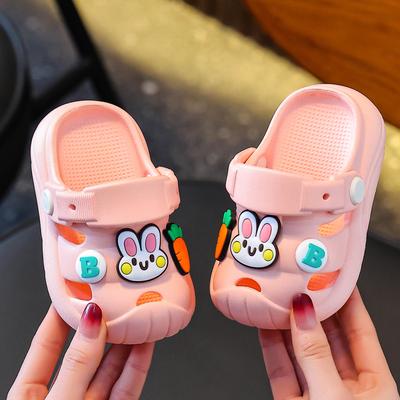 Kids Summer Cartoon Clogs Soft Sole Non Slip Bathroom Sandals For Boys Girls Toddler Children Shower Slippers