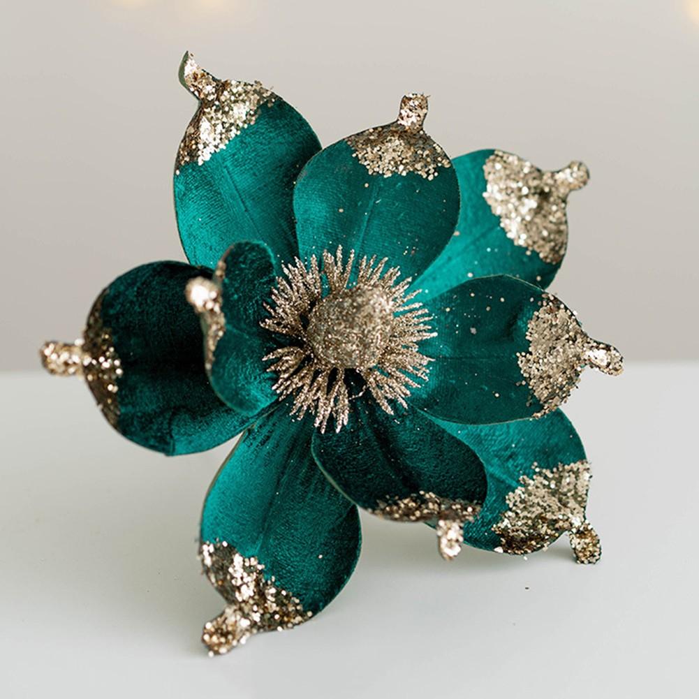 Christmas Poinsettia Glitter Flower Xmas Party Tree Decoration Brighten Up