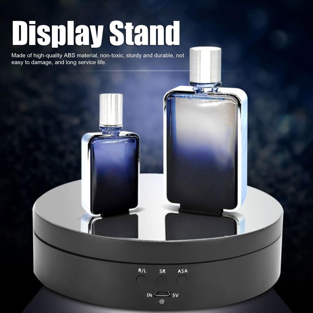 3 Speeds Electric Rotating Display Stand 360 Degree Turntable Jewelry Holder USB Charging