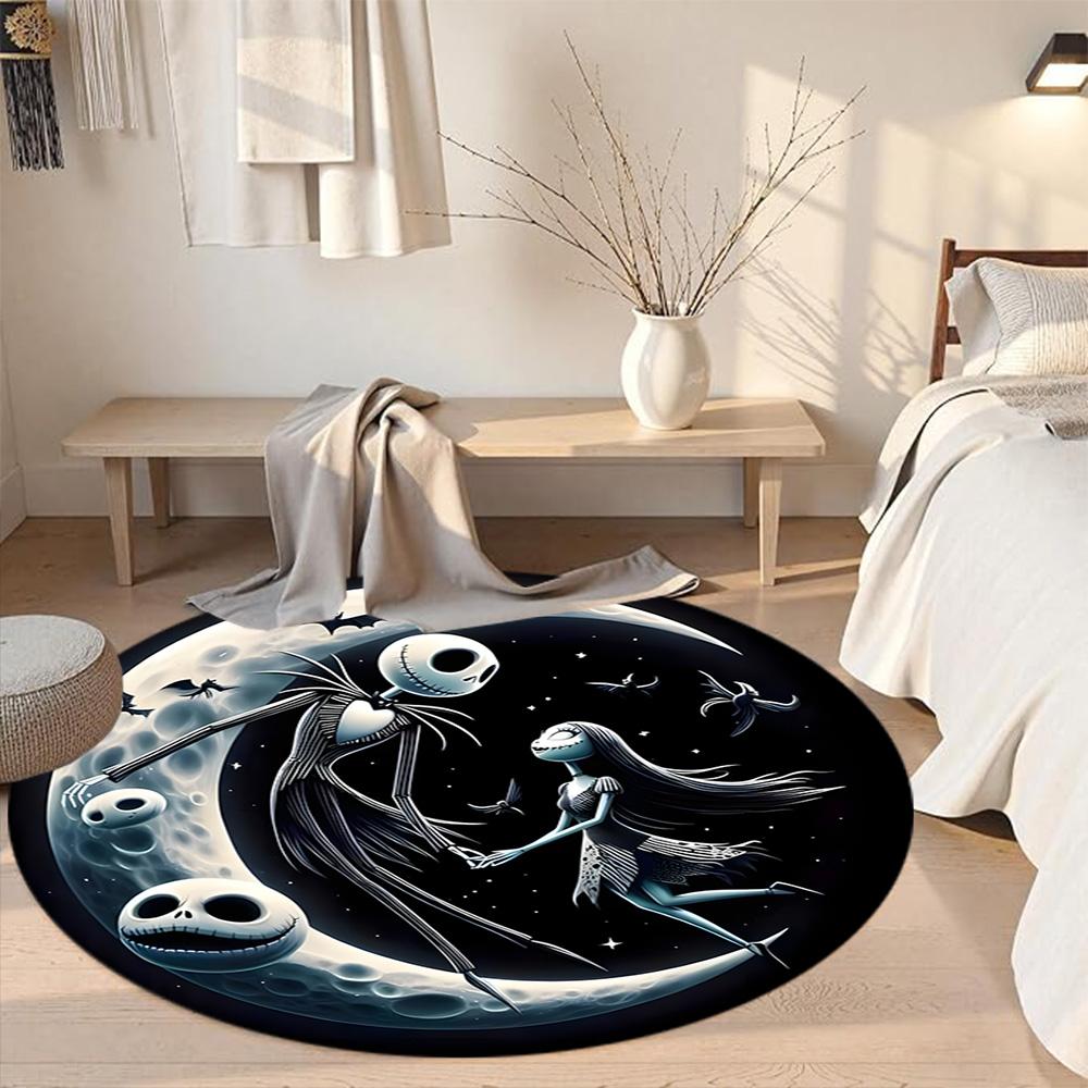 Nightmare Before Christmas Round Carpet Suitable for Decorate room Dormitory Study room Living Rooms Anti-slip Round Rug Office home decor