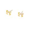 New Alloy Electroplated Temperament Versatile Simple Light Luxury High-end Fresh Small and Fresh Women's Bow Earrings