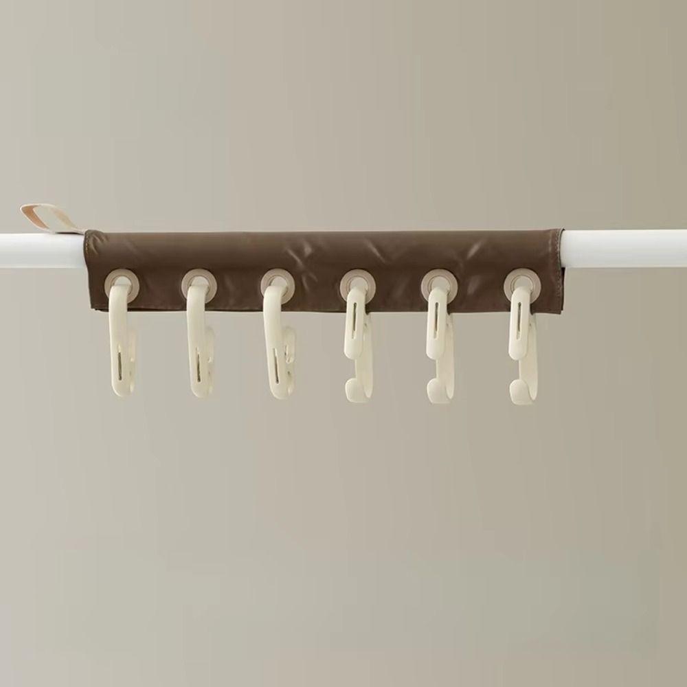 6 Holes Fabric Clothing Clip Removable Hanging Socks Organizer Travel Clothes Drying Rack Outdoor