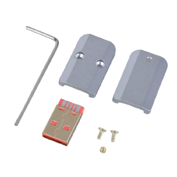 DIY USB3.0 Type A Male Plug Connector for 6mm Cable Repair and Customization with Aluminum Alloy Shell Long Last