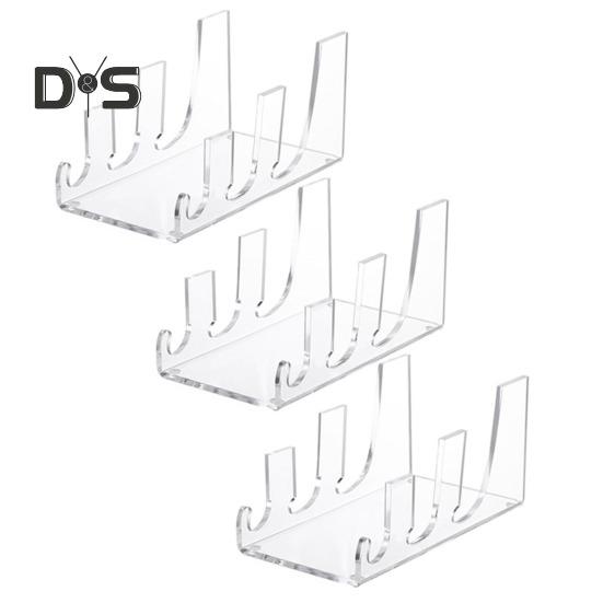 

3 шт. акриловая подставка для посуды с гладкими краями, прочная несущая способность, универсальное использование, прозрачная подставка для посуды, держатель для тарелок 3pcs