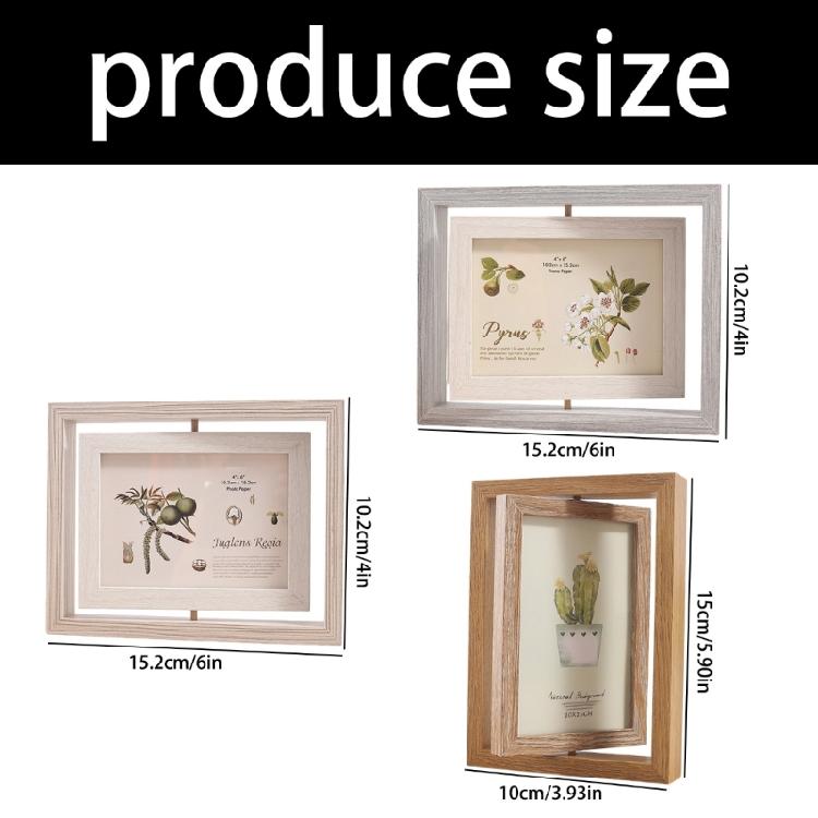360 Degree Photo Display Multiple Angles Display Double Sided 6 Inch Rotatable Photo Frame For Dynamic Wall Decorations