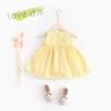 Vestito estivo da bambina con ricamo di anatra, senza maniche, stile principessa, abbigliamento per toddler