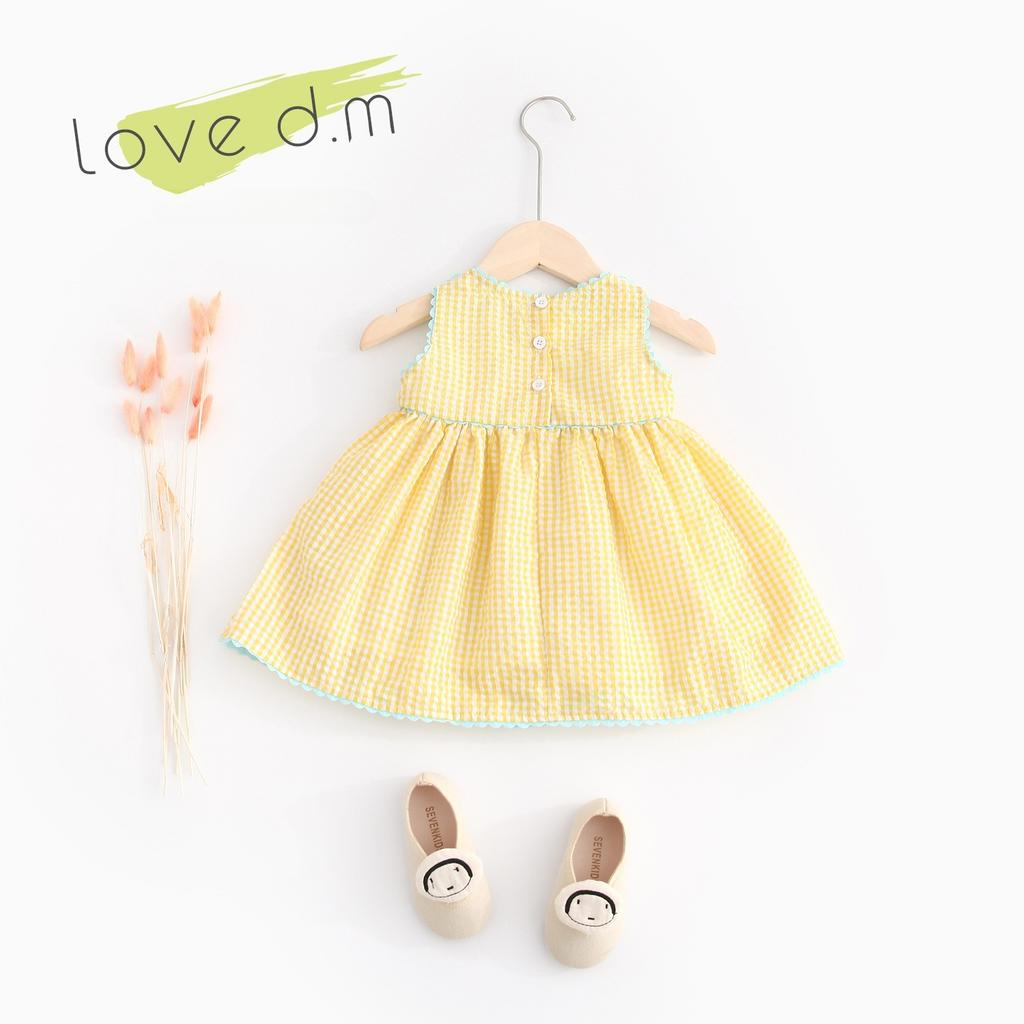 Vestito estivo da bambina con ricamo di anatra, senza maniche, stile principessa, abbigliamento per toddler