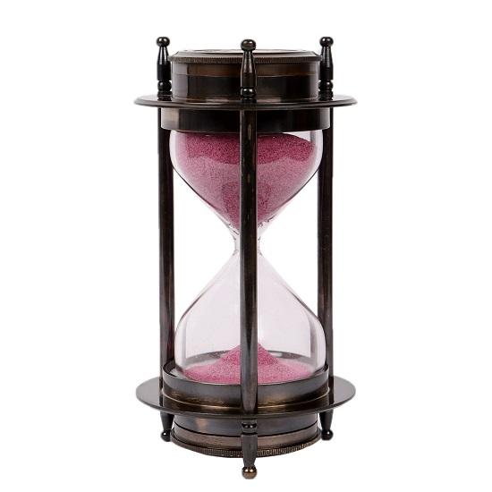 Messing nautische Sanduhr Kelvin und Hughes Sand Timer mit beidseitigem Kompass Prunkstück