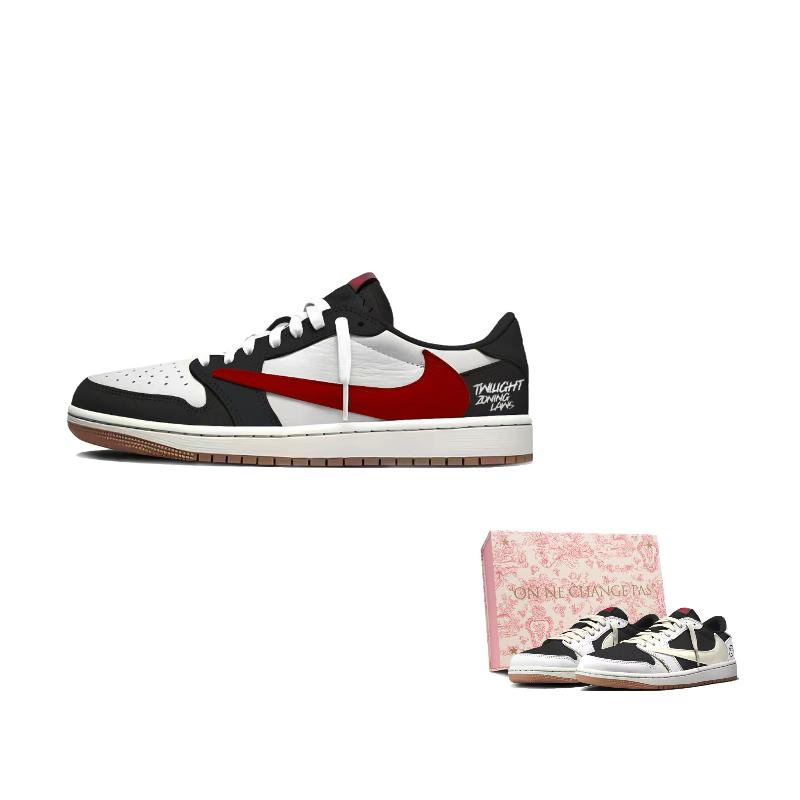 

Travis Scott X Jordan Air Jordan 1 Vintage Basketball Shoes Women s Low Top Black DZ4137-700(Team1803-1) 35.5