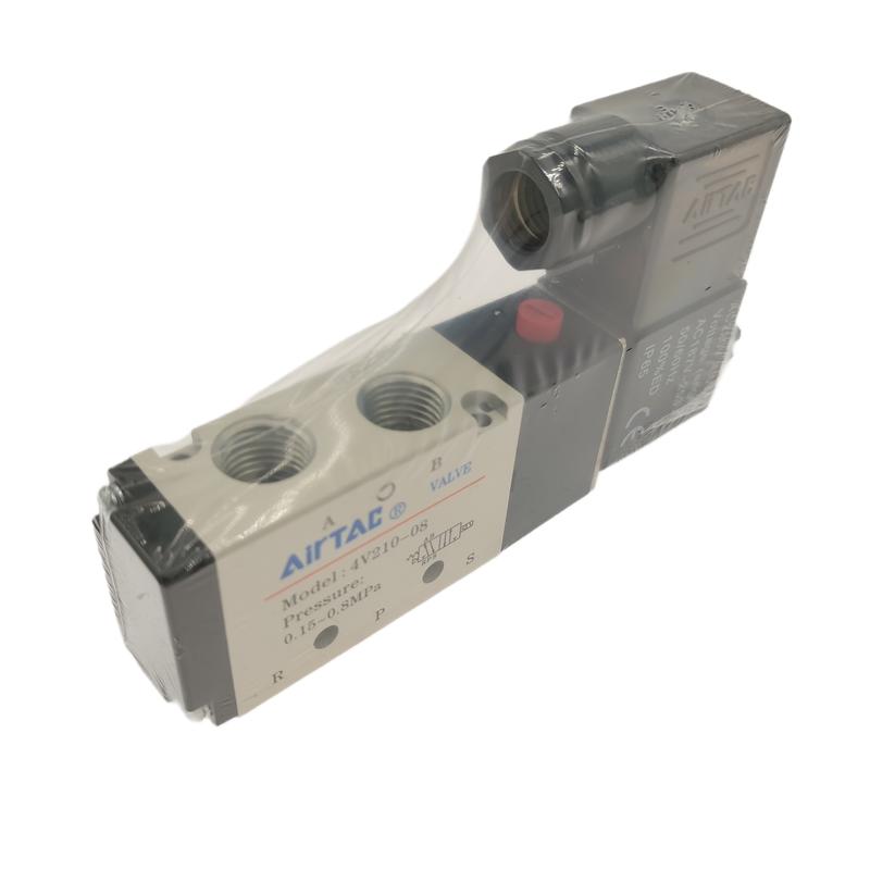 AIRTAC Original 4V110-M5 4v210-08/06 4V310-10 4V410-15 Pneumatic Directional Solenoid Valve 2 Position 5 Way 220V 24v 110v