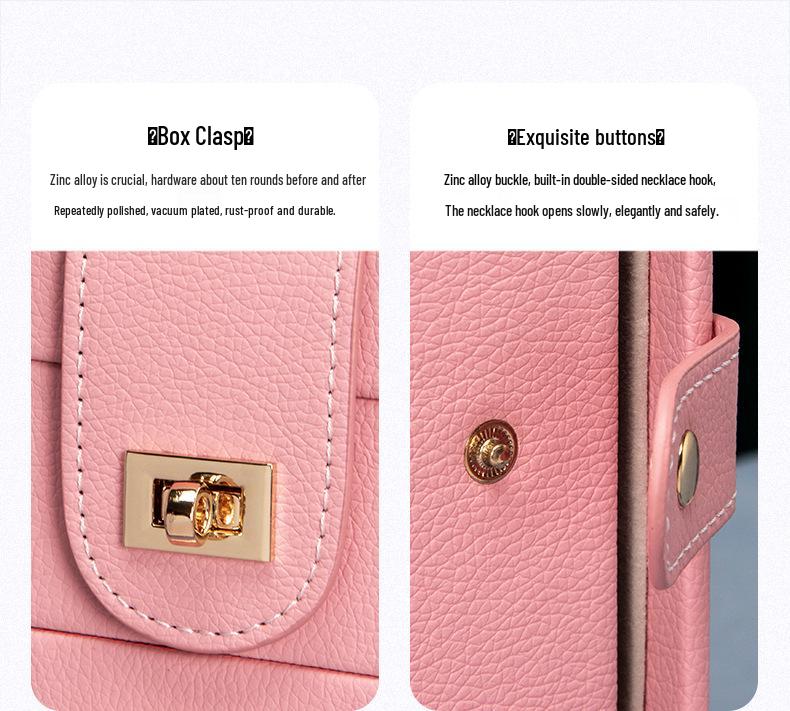 Multilayer Portable Jewelry Box for Earrings, Rings, and Necklaces