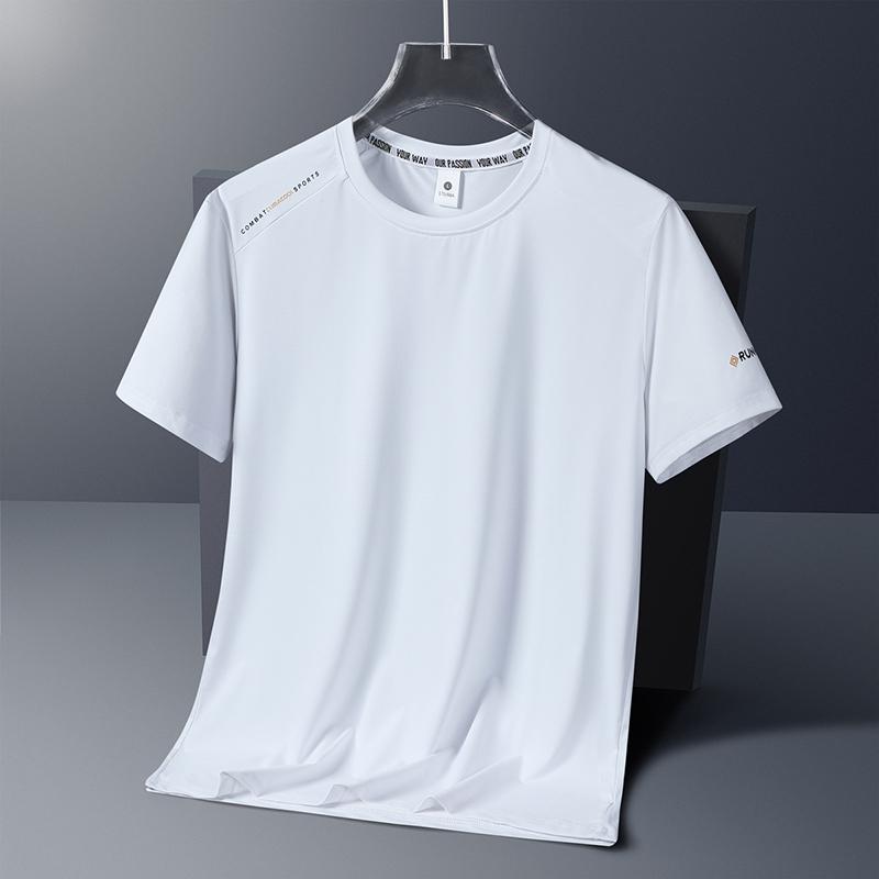 Men's Light Grey Quick-Dry Short Sleeve Sports T-Shirt