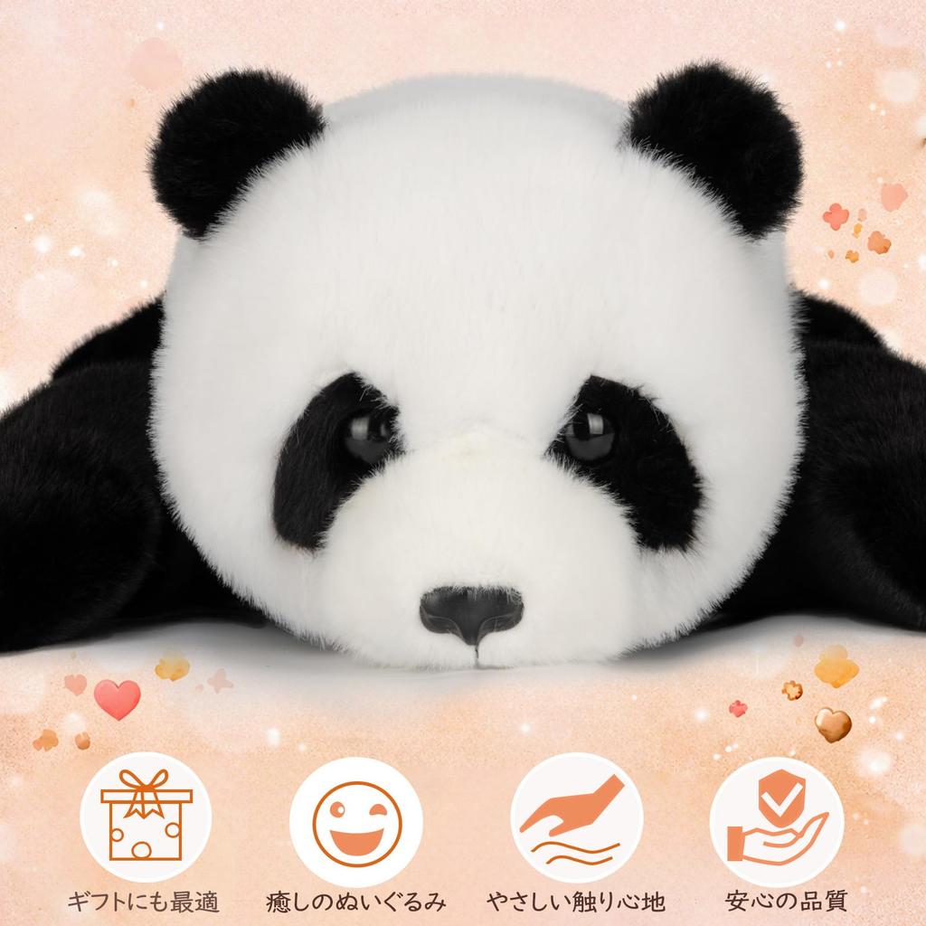 Homehalo Panda Plush Toy Hugging Pillow - Small, Cute, Fluffy, Weighted Beads, Comfortable, Cozy, and Fun Cuddle Pillow - Great for Birthdays, Gifts,