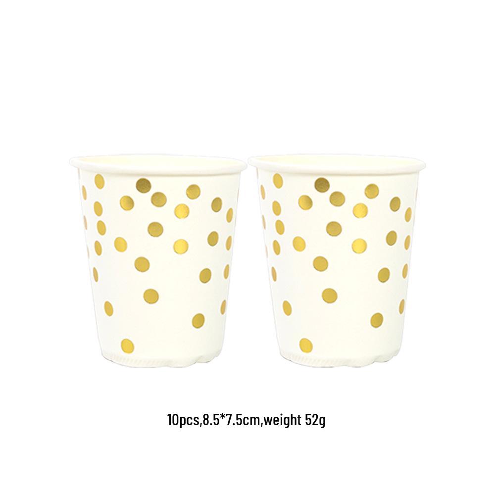 Multi-color Hot-Stamped Party Paper Tableware Set: Plates, Cups & Napkins