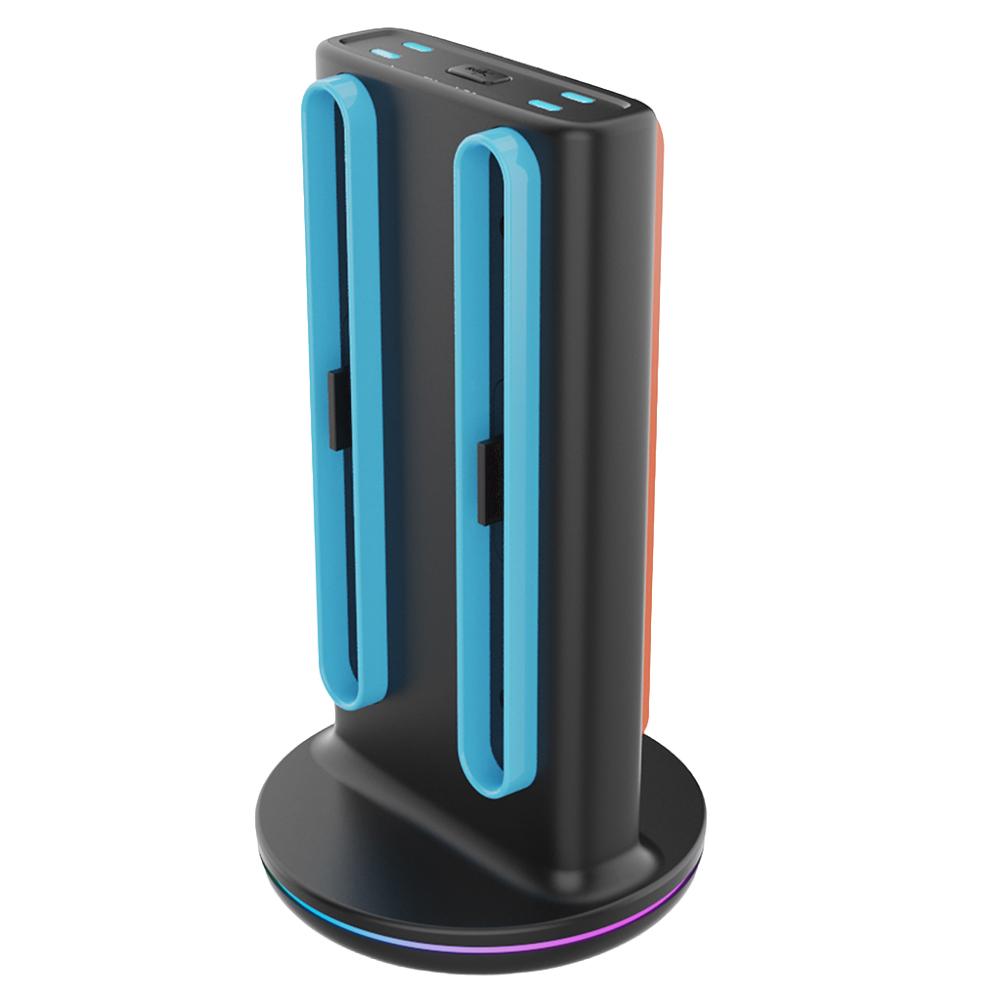 For Switch 2 Controller Charging Dock with USB-C Cable Fast Charging Station for Up to 4 Controllers with 360° LED Indicators