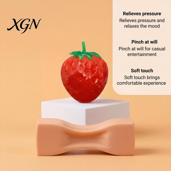 Sensory Stress Toy 1/2Pcs Red Strawberry Ball Realistic Mini Squeeze Fidget Soft Stretchy Simulated Fruit Party Favors Compact