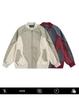 European & American Streetwear Color Block Patchwork PU Leather Baseball Jacket