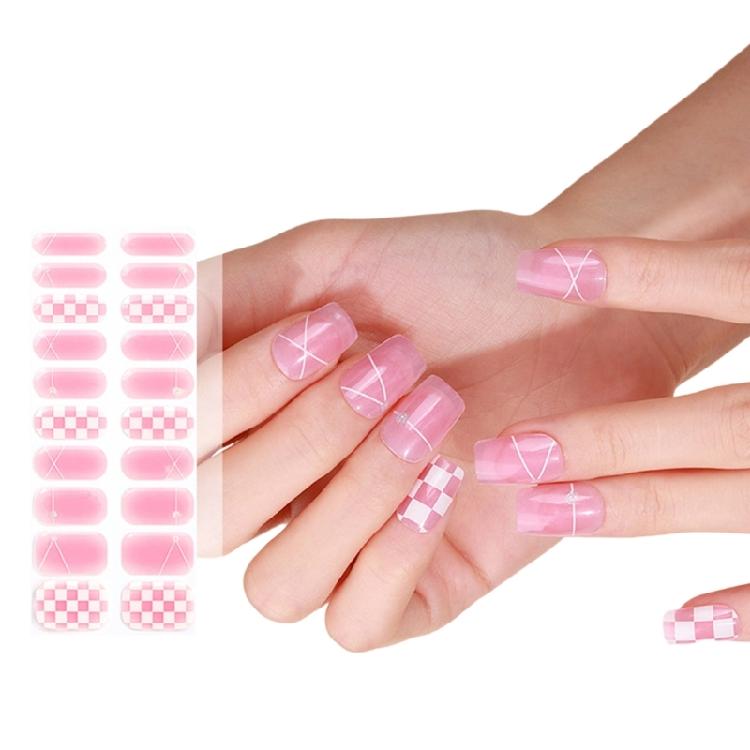 Nails Polish Stickers Semi Cured Gels Nail Strips Light Required Gels Wraps