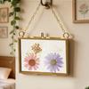 2Pcs Square Metal Glass Photo Frame Wall Hanging Dried Flower Display Holder Case For Pressed Flower and Home Decoration