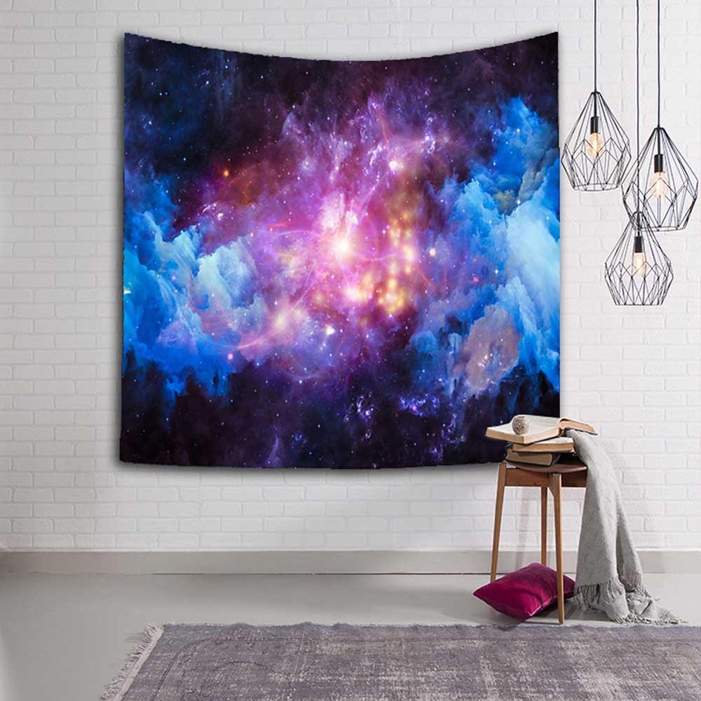 Galaxy Hanging Wall Tapestry Hippie Retro Home Decor Yoga Beach Towel Starry Sky Stars Blanket Table Cloth Scenery Decoration