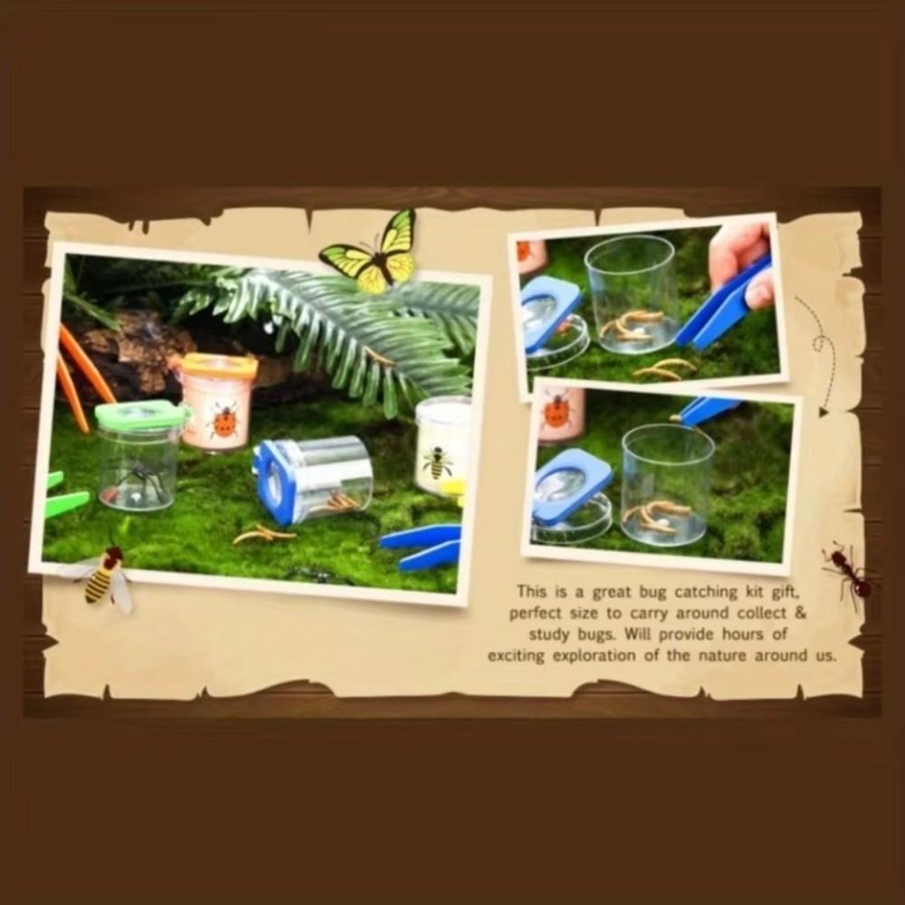 8pcs Clear Insect Observation Kit Plastic Insect Collection Box  Science and Nature Exploration Set