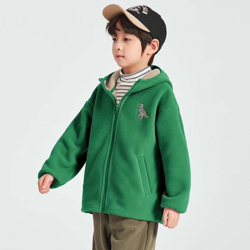 Duoduojia Boys Winter Dinosaur Hooded Fleece Jacket 110