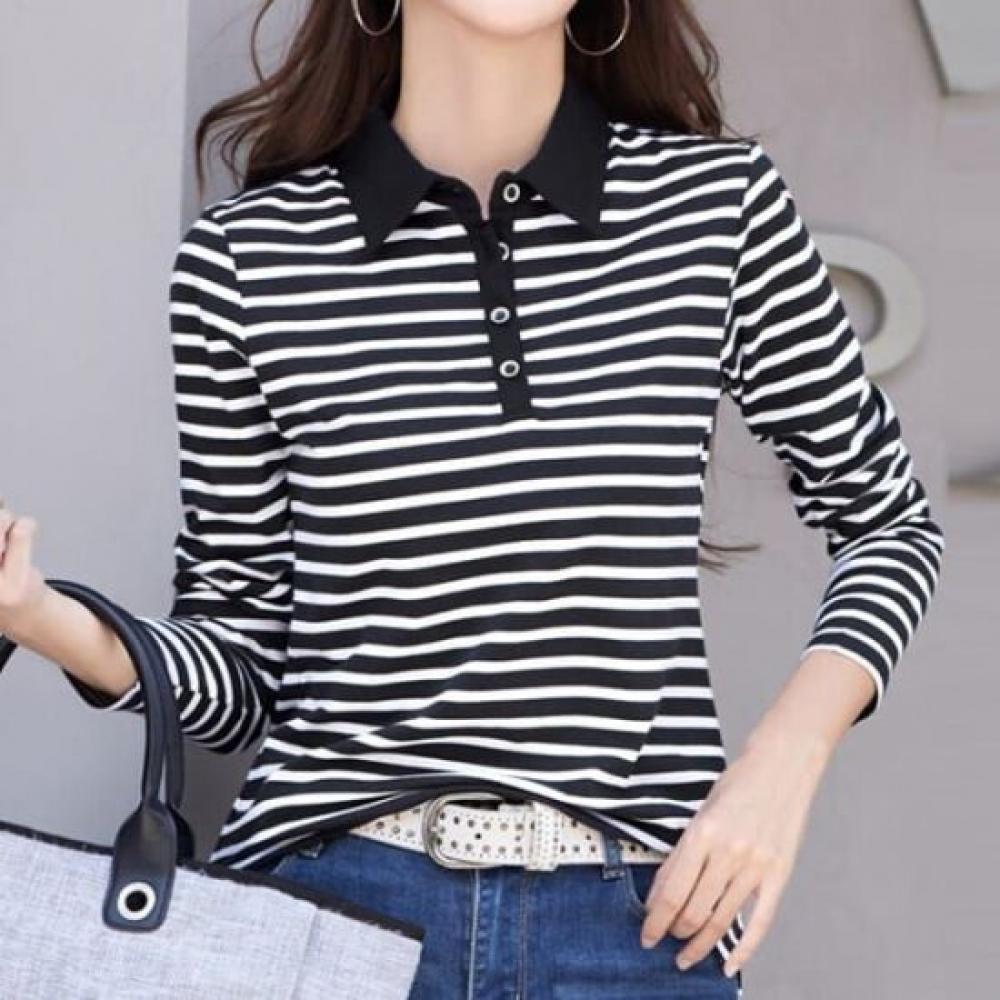 Navava Men S caSual STripe BuTTon Down Long Sleeve T ShirT nT2892