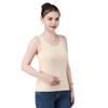 Colete térmico feminino de inverno, sem costura, dupla face, pelúcia, trava rápida de temperatura, gola redonda, ajuste fino, elástico, sem mangas, roupa interna, parte inferior, regata