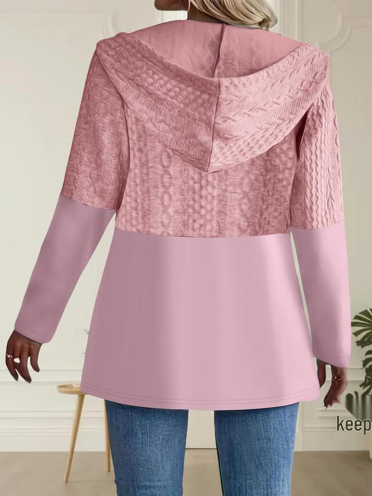 Giacca con Cappuccio da Donna Autunno/Inverno 2025 - Tinta Unita Patchwork a Rigate