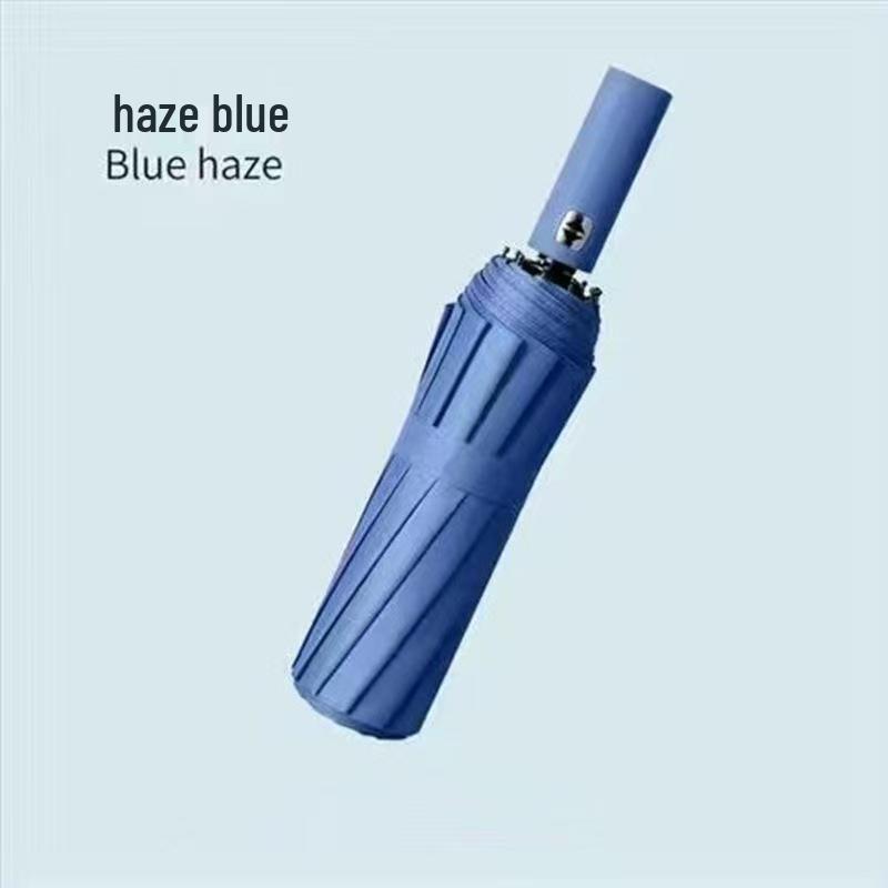 Fully Automatic 24-Rib Folding Umbrella: Large, UV-Resistant, Sun & Rain Protection with Custom Logo Options