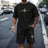 Men's T-shirt Set Casual Jogging Sportswear Outdoor Running Sports Adult Clothing Summer