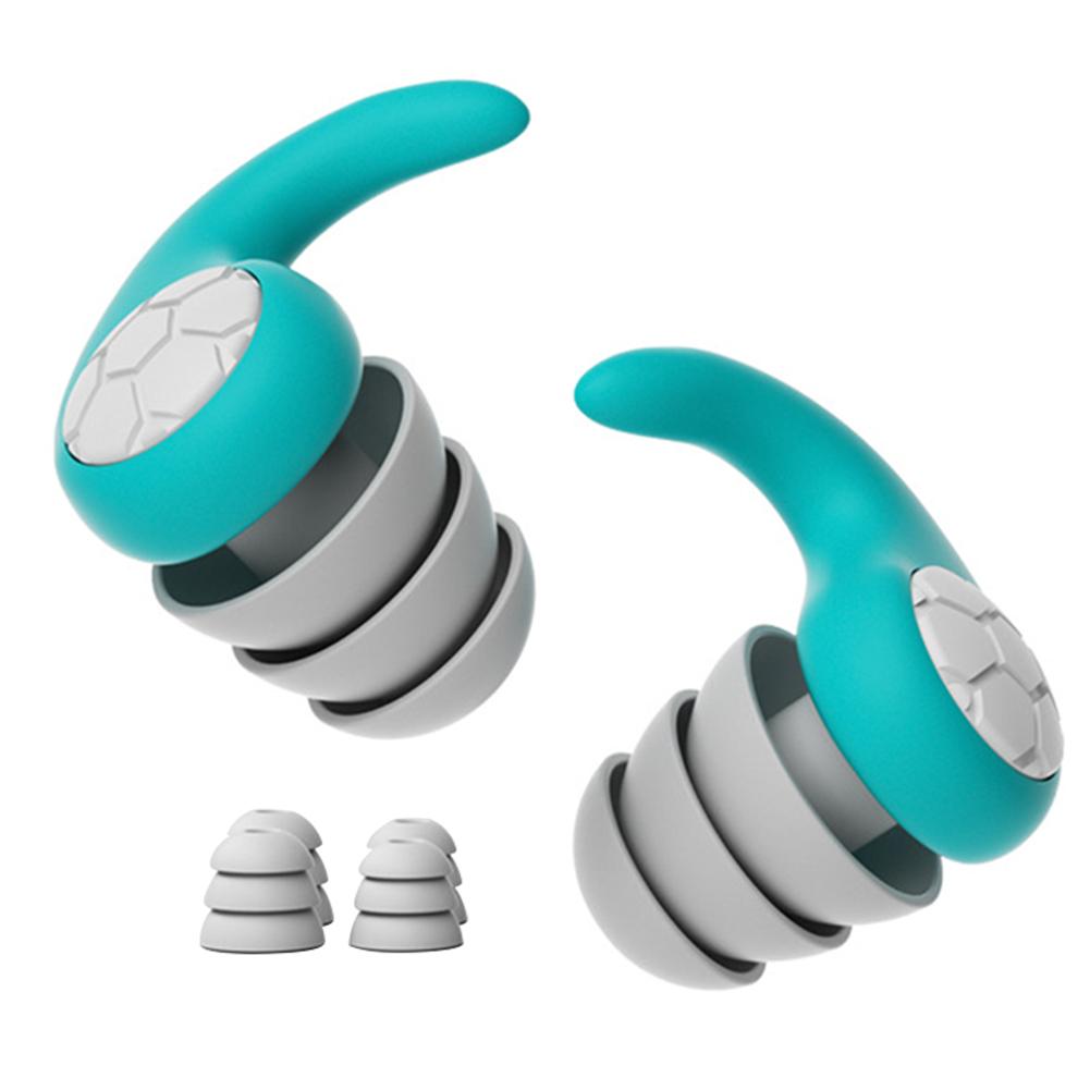 Silicone Ear Protection Earplugs Sound Insulation 3 Layer Anti-Noise Earplugs Washable Swimming Ear Plug 3 Size for Adults Kids