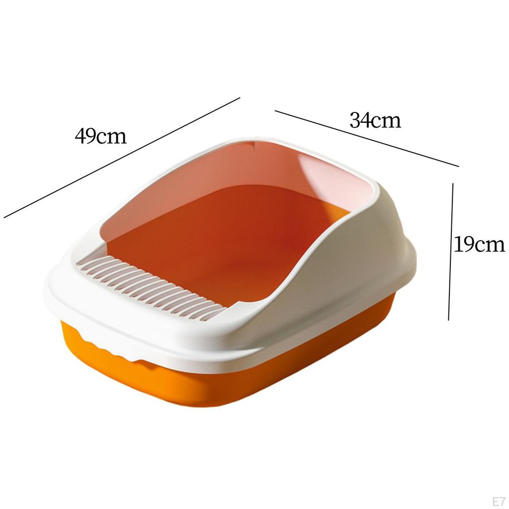 Cat Litter Tray Semi Enclosed 12L Capacity 19x13x7.5inch Multifunctional Detachable Anti Splashing