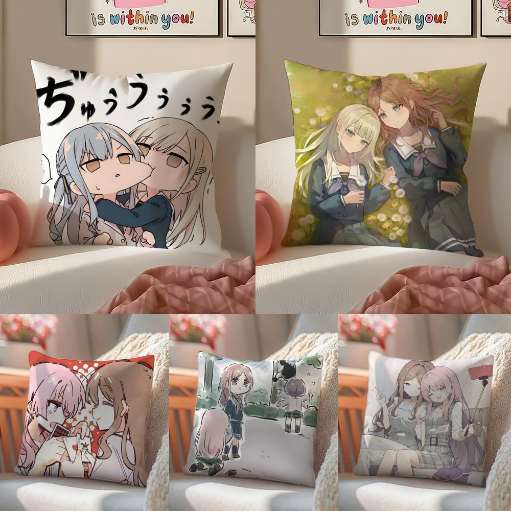 Anime Cartoon It'S Mygo Band Cute Pillow Case Double-Sided Plush Sofa Cushion Covers Organic Breathable Invisible Zipper