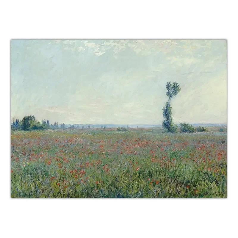 Vintage Spring Poppy Field Canvas Wall Art Retro Decorative Painting for Living Room Bedroom Classic HD Print Poster Home De