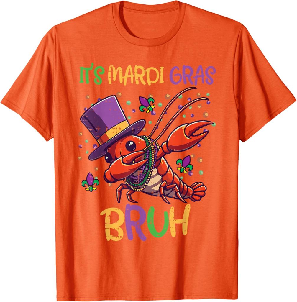 Its Mardi Gras Bruh Crayfish Dab Fat Tuesday Boys Girls Kids TShirt Unisex Fashionable SpringSummer 2026 New Arrival