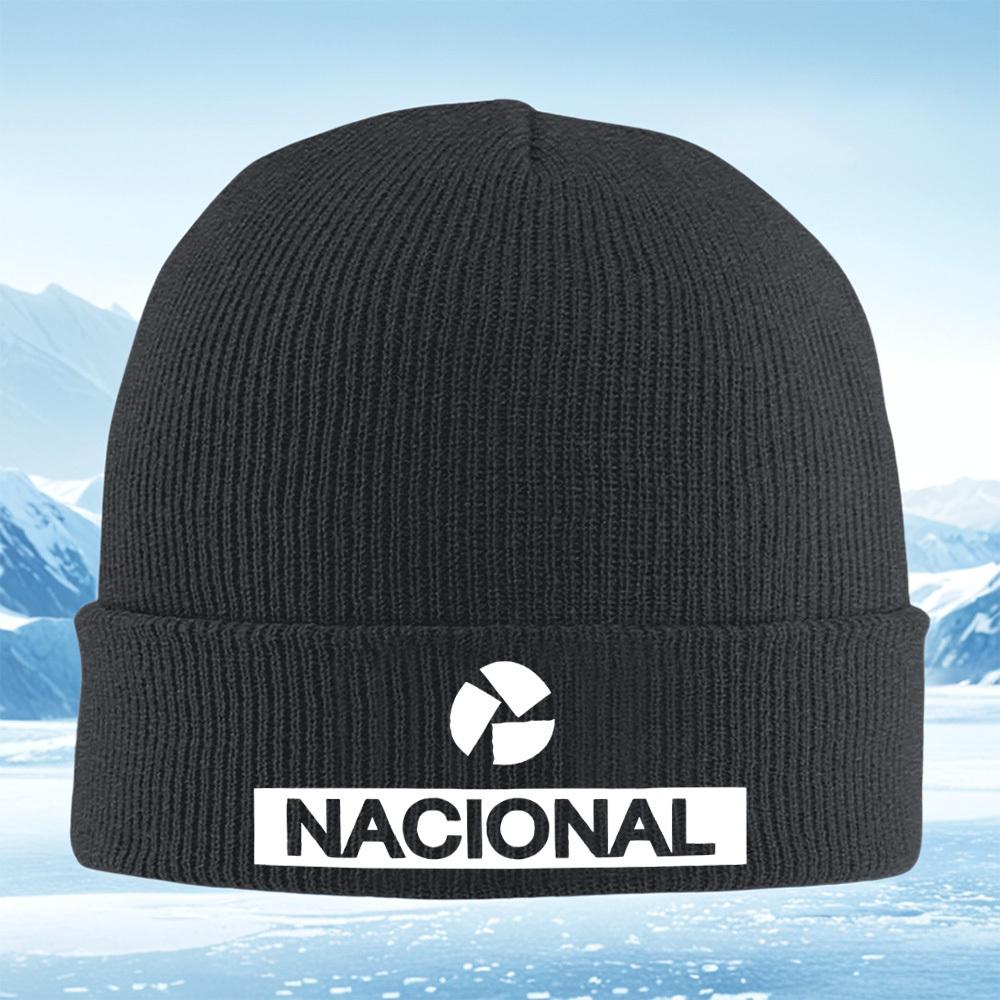 Abstract Emblem Above Horizontal Text Men Women Unisex Knitted Hat Beanie Pullover Cap Winter Thermal Warm Christmas Outdoor Cyc