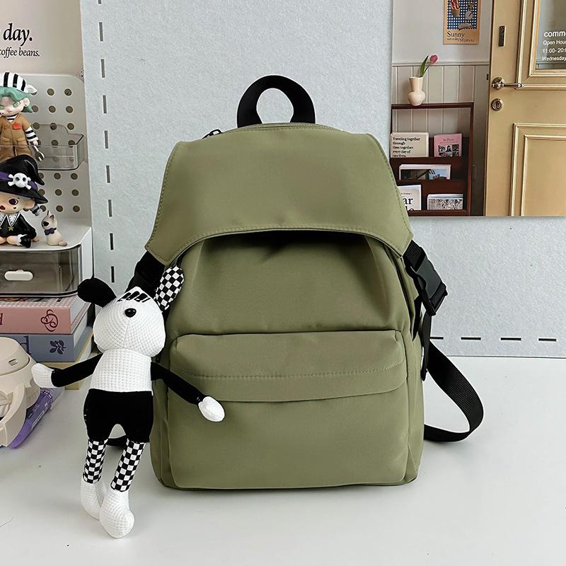 Casual fashion solid color backpack new college student schoolbag going out travel backpack