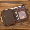 New Retro Leather Short Wallet with Zipper Change Bag Snap Button Wallet Crazy Horse Leather 20% Off Multi-card Wallet