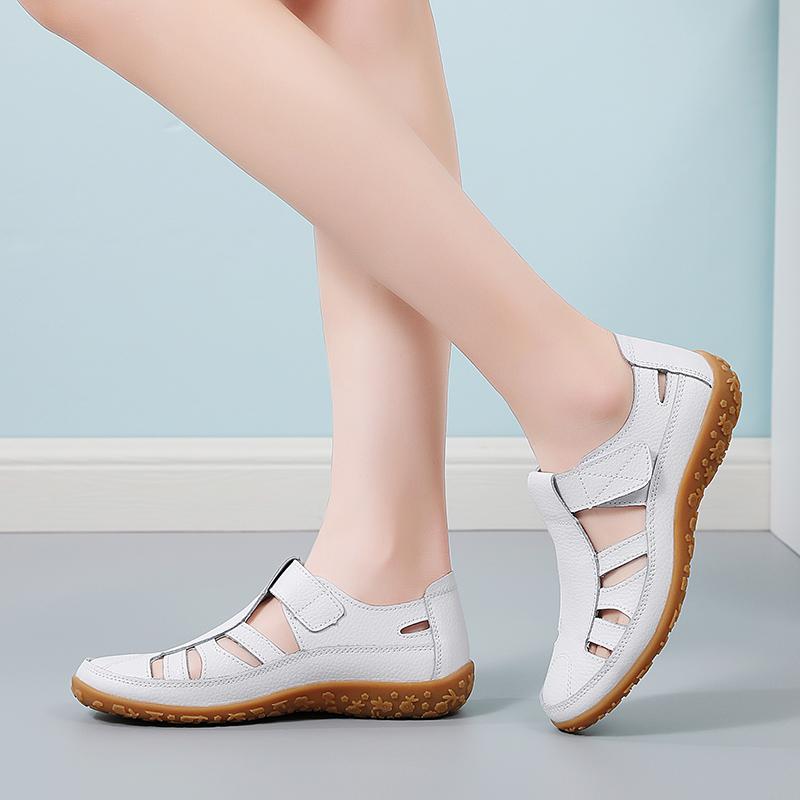 Women's Sandals Summer Essentials Mary Jane Beach Breathable Flat Shoes Closed Toe Casual Soft Walking Sandals for Girl Plus Size