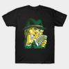 Asian Size Men Black Print T-shirt Gangster Spongebob Money No-Cut Print Cotton Tshirt